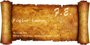 Fogler Emese névjegykártya