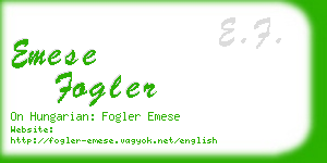 emese fogler business card